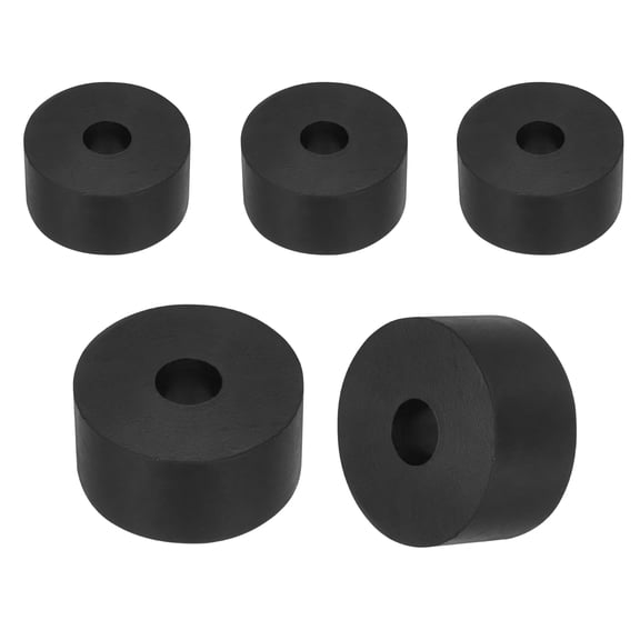 Uxcell 5Pcs Rubber Spacers, 35mm OD, 10mm ID, 15mm Thick Black Round Anti Vibration Rubber Pads Isolation Bushings Washer for Home Cars Boat(1.38" OD x 0.39" ID x 0.59" Thick)