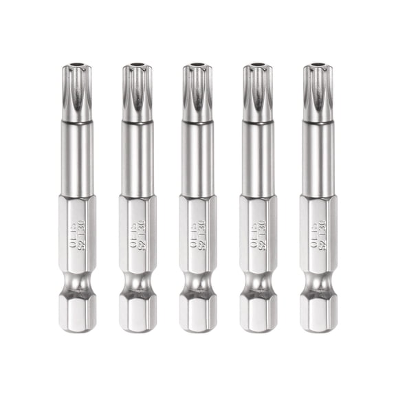 Uxcell 5Pcs Security Torx Bit 1/4" Hex Shank 2" Long Drill Bits T30 Torx Star S2 Steel Tamper Resistant Screwdriver Bit
