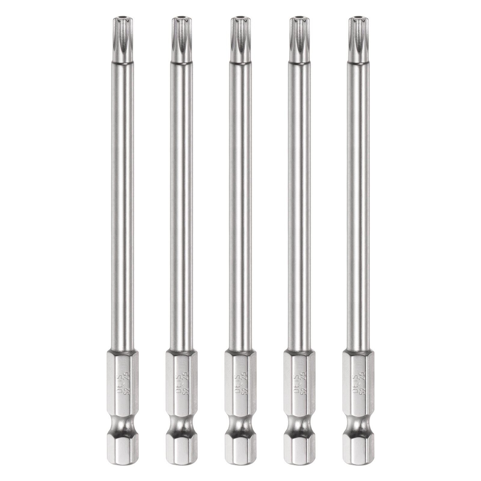 HARFINGTON 2-Pack T15 Security Torx Screwdriver Bits – 1/4" Hex Shank, 4" Long, Magnetic & Tamper-Proof With Hole, S3 Steel