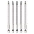 thumbnail image 1 of Uxcell 5Pcs Security Torx Bit 1/4" Hex Shank 4" Long Drill Bits T27 Torx Star S2 Steel Tamper Resistant Screwdriver Bit, 1 of 6