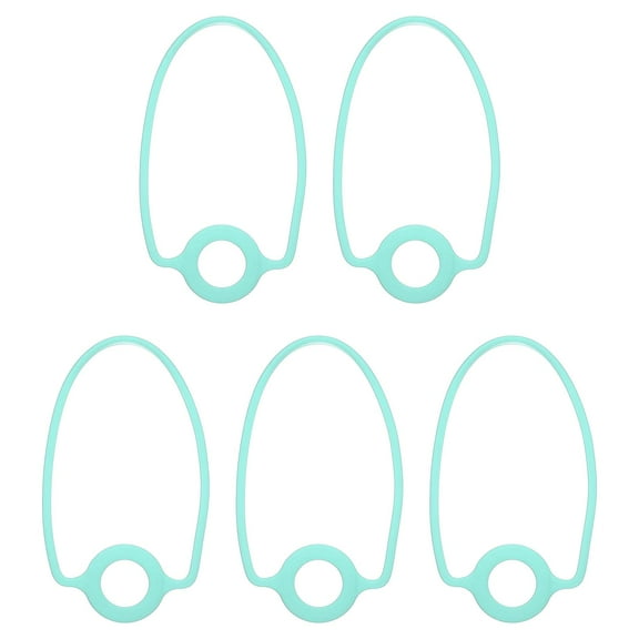 Uxcell 5Pcs Silicone Water Bottle Lanyard, Reusable Tumbler Strap Water Bottle Handle Holder With Strap for Beverage Carry Traveling Take Out, Powder Blue