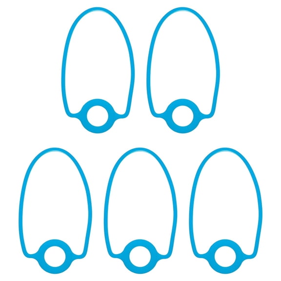 Uxcell 5Pcs Silicone Water Bottle Lanyard, Reusable Tumbler Strap Water Bottle Handle Holder With Strap for Beverage Carry Traveling Take Out, Blue