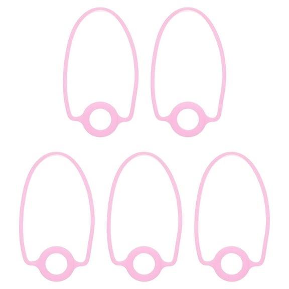 Uxcell 5Pcs Silicone Water Bottle Lanyard, Reusable Tumbler Strap Water Bottle Handle Holder With Strap for Beverage Carry Traveling Take Out, Pink