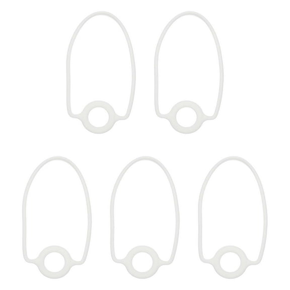 Uxcell 5Pcs Silicone Water Bottle Lanyard, Reusable Tumbler Strap Water Bottle Handle Holder With Strap for Beverage Carry Traveling Take Out, White