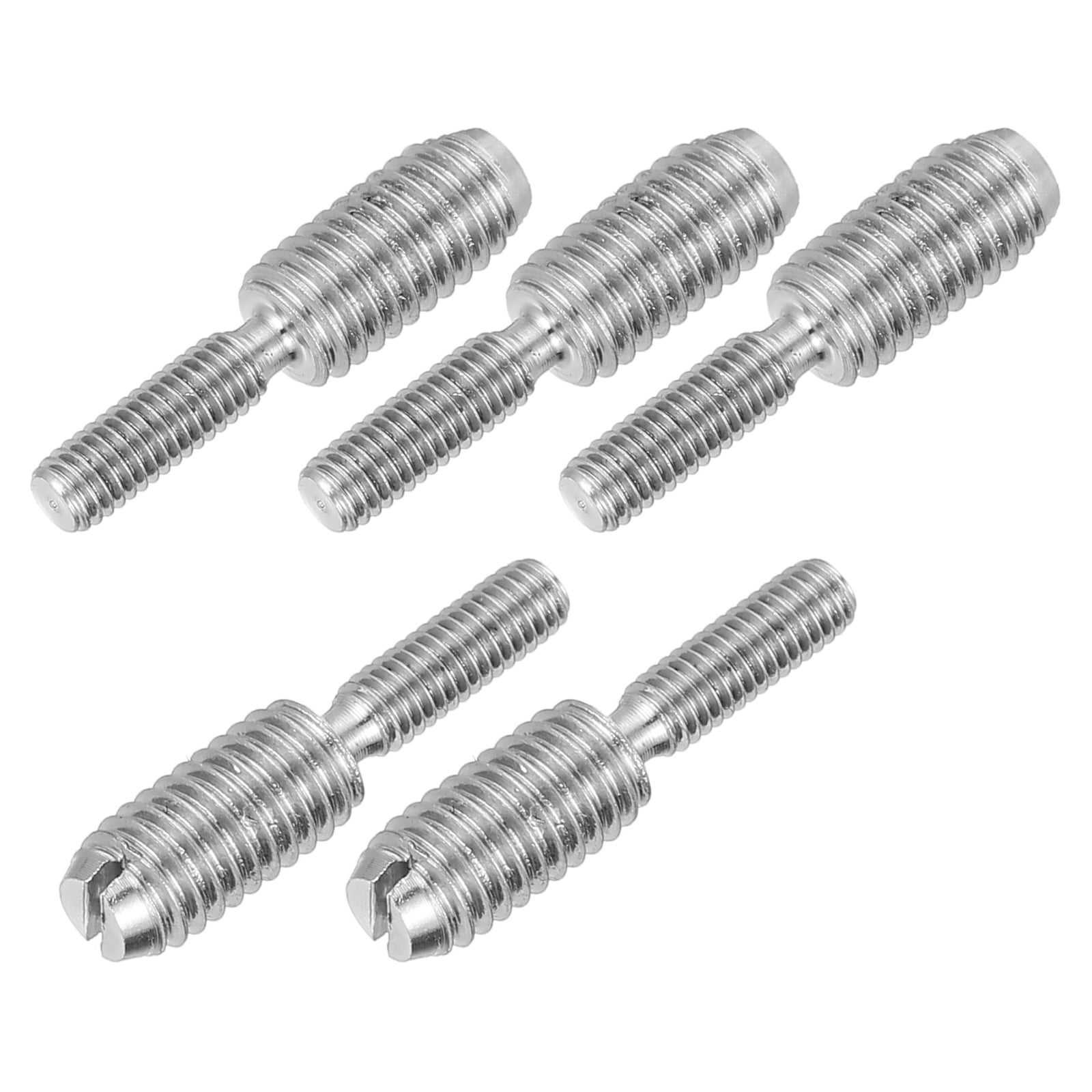 Uxcell 5Pcs Slotted Head M3x10 to M5x10 Double End Threaded Stud Screw ...