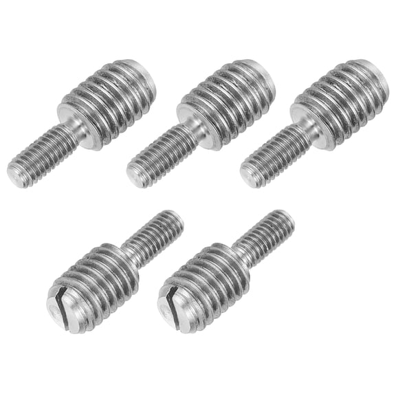 Uxcell 5Pcs Slotted Head M4x10 to M8x10 Double End Threaded Stud Screw Bolt, 20mm L