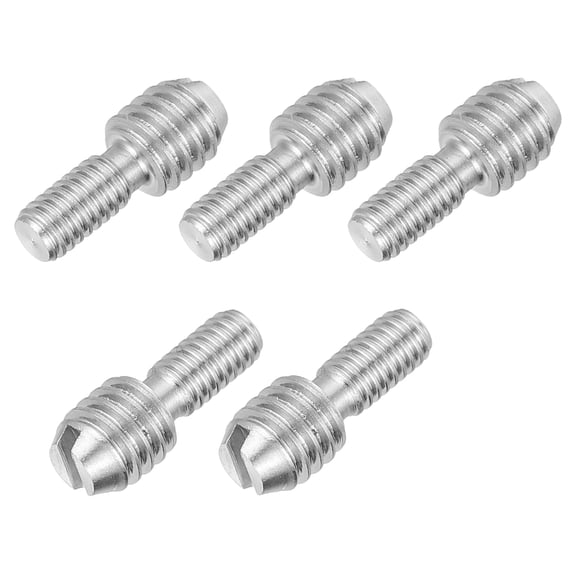 Uxcell 5Pcs Slotted Head M4x8 to M6x6 Double End Threaded Stud Screw Bolt, 14mm L