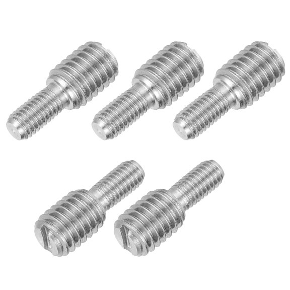 Uxcell 5Pcs Slotted Head M5x10 to M8x10 Double End Threaded Stud Screw Bolt, 20mm L