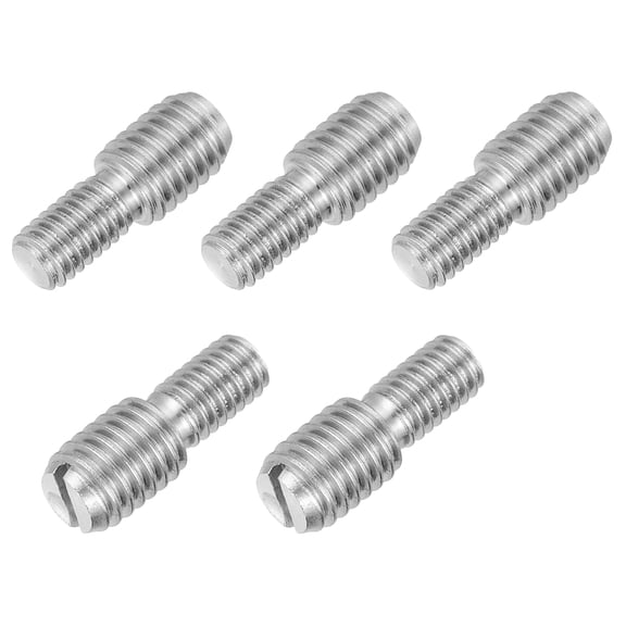 Uxcell 5Pcs Slotted Head M6x10 to M8x10 Double End Threaded Stud Screw Bolt, 20mm L