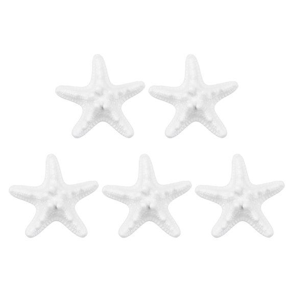 Uxcell 5Pcs Small Starfish for Crafts, 3.1" Cute Sea Star Ornament, White, Plastic Starfish Bulk Ocean Beach Themed for Wedding Centerpieces, Home Vase Filler, Fish Tank Decoration