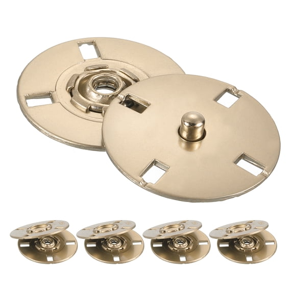 Uxcell 5Pcs Snap Buttons, Metal Invisible Buckle Fasteners Press Studs Button for Clothing Sewing (Fog Gold, 23mm)