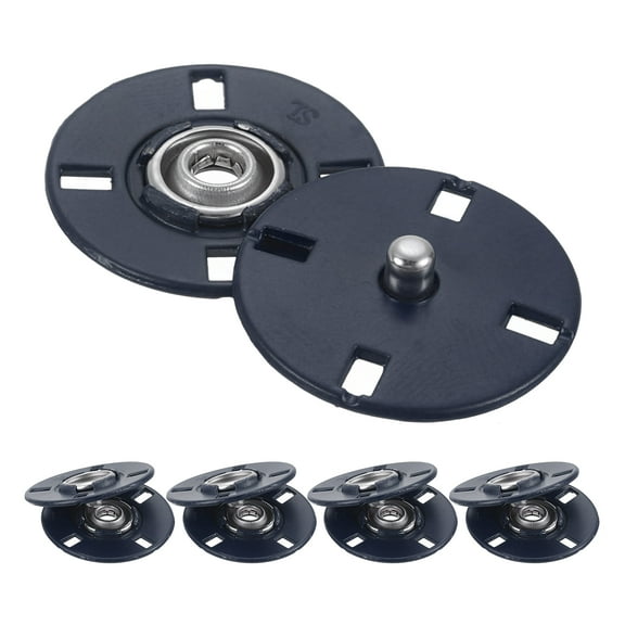 Uxcell 5Pcs Snap Buttons, Metal Invisible Buckle Fasteners Press Studs Buttons for Clothing Sewing (Navy Blue, 23mm)