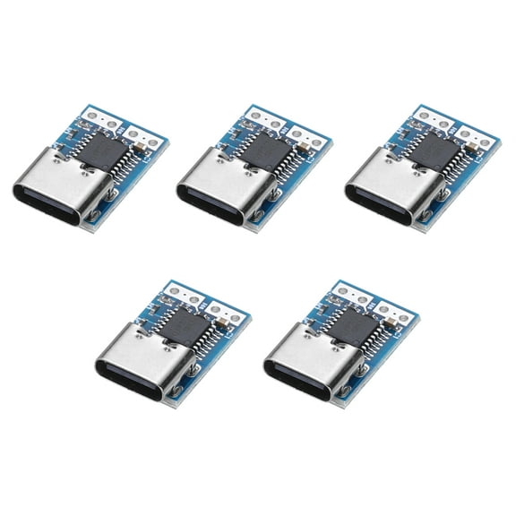 Uxcell 5Pcs USB-C PD 20V DC Fixed Voltage Power Trigger Module, 0.7x0.4" 5A Type-C, Blue