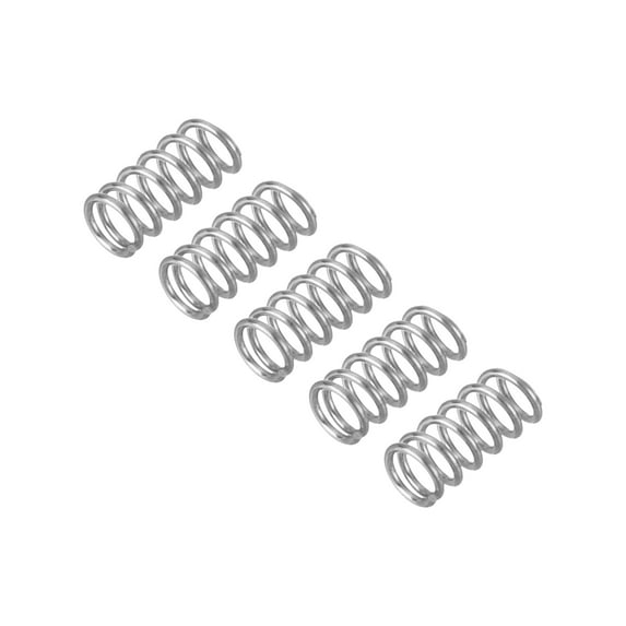 Uxcell 5Pcs Wire Diameter 0.016", OD 0.12", Free Length 0.2" 304 Stainless Steel Coil Mechanical Compressed Spring