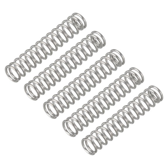 Uxcell 5Pcs Wire Diameter 0.016", OD 0.12", Free Length 0.59" 304 Stainless Steel Coil Mechanical Compressed Spring