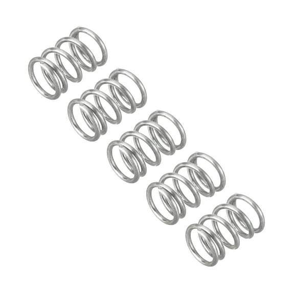 Uxcell 5Pcs Wire Diameter 0.02", OD 0.16", Free Length 0.2" 304 Stainless Steel Coil Mechanical Compressed Spring