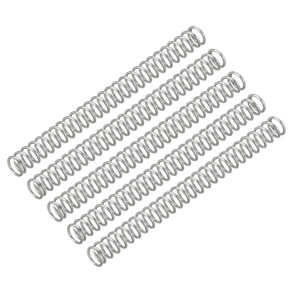 Uxcell 5Pcs Wire Diameter 0.02", OD 0.16", Free Length 1.97" 304 Stainless Steel Coil Mechanical Compressed Spring