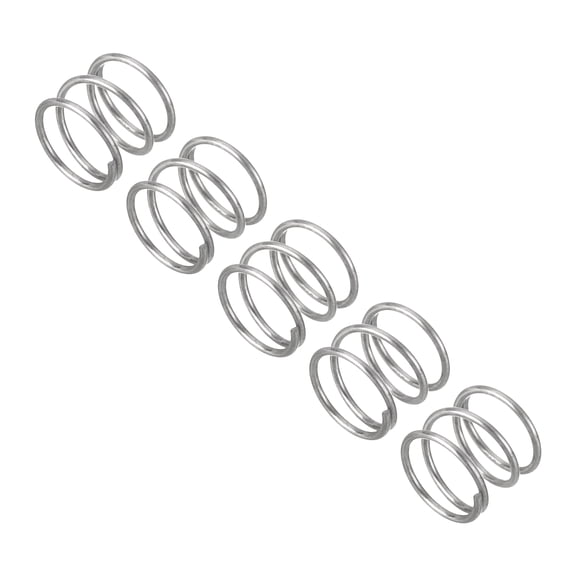 Uxcell 5Pcs Wire Diameter 0.02", OD 0.24", Free Length 0.2" 304 Stainless Steel Coil Mechanical Compressed Spring
