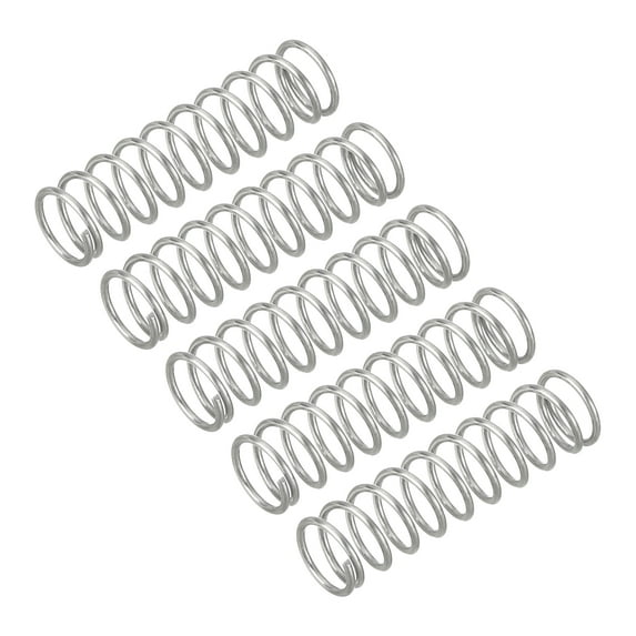 Uxcell 5Pcs Wire Diameter 0.024", OD 0.24", Free Length 0.98" 304 Stainless Steel Coil Mechanical Compressed Spring