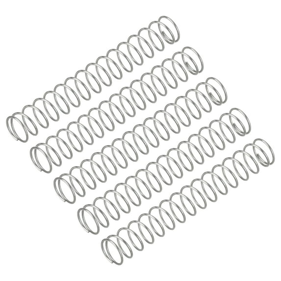 Uxcell 5Pcs Wire Diameter 0.024", OD 0.31", Free Length 1.97" 304 Stainless Steel Coil Mechanical Compressed Spring