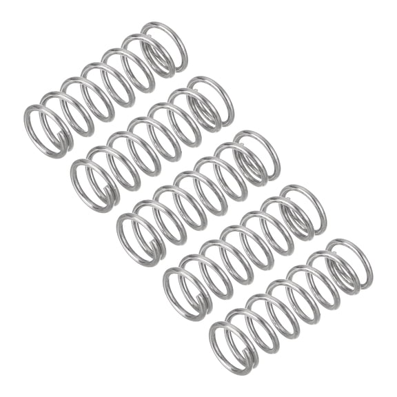 Uxcell 5Pcs Wire Diameter 0.031", OD 0.28", Free Length 0.79" 304 Stainless Steel Coil Mechanical Compressed Spring