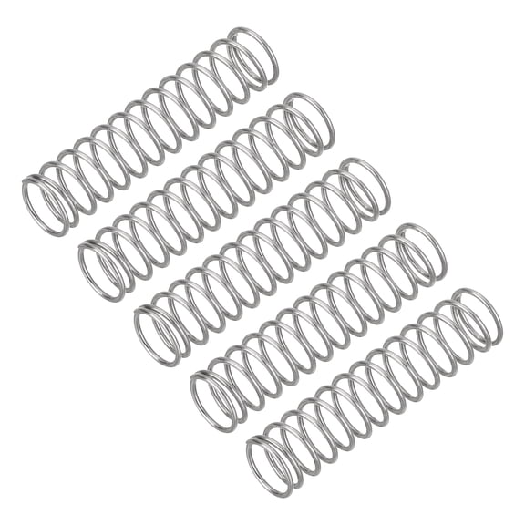 Uxcell 5Pcs Wire Diameter 0.031", OD 0.35", Free Length 1.97" 304 Stainless Steel Coil Mechanical Compressed Spring