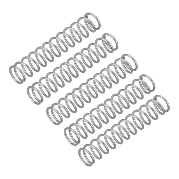 Uxcell 5Pcs Wire Diameter 0.035", OD 0.31", Free Length 1.57" 304 Stainless Steel Coil Mechanical Compressed Spring