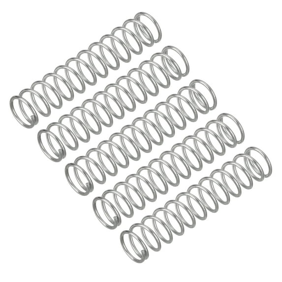 Uxcell 5Pcs Wire Diameter 0.035", OD 0.35", Free Length 1.77" 304 Stainless Steel Coil Mechanical Compressed Spring