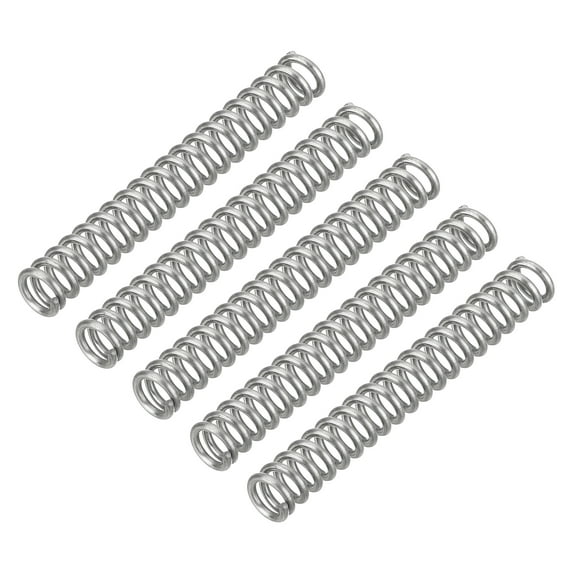 Uxcell 5Pcs Wire Diameter 0.039", OD 0.24", Free Length 1.97" 304 Stainless Steel Coil Mechanical Compressed Spring
