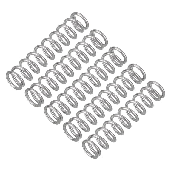 Uxcell 5Pcs Wire Diameter 0.039", OD 0.28", Free Length 1.18" 304 Stainless Steel Coil Mechanical Compressed Spring