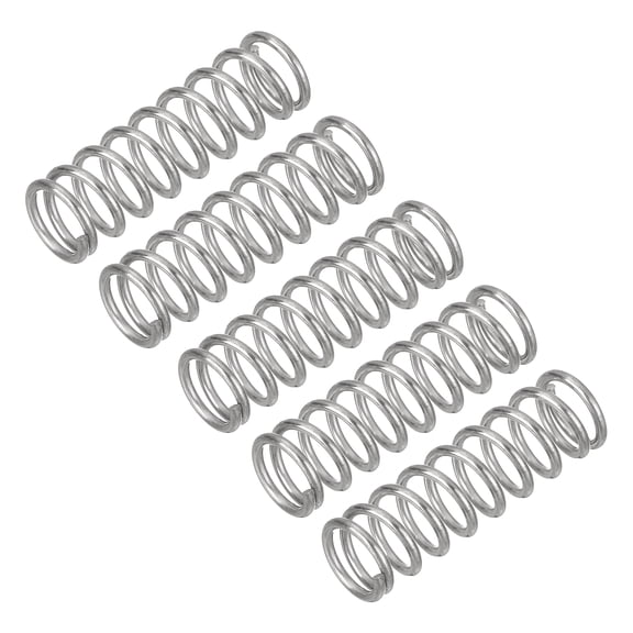 Uxcell 5Pcs Wire Diameter 0.039", OD 0.31", Free Length 1.18" 304 Stainless Steel Coil Mechanical Compressed Spring