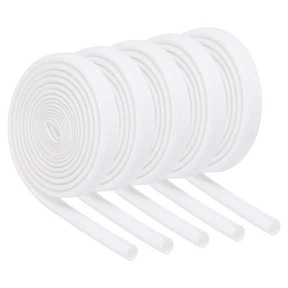 Uxcell 5Pcs Wire Insulation Braid  Fire Sleeve,5.28Ft-4mm ID White, High Temp Silicone Coated Fiberglass Sleeving