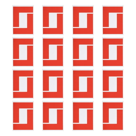 Uxcell 5S Location Marking Corner,32Pcs 4x4x1.2 Inch L-Shape Mark Tape, Red