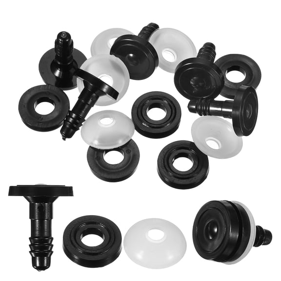 Uxcell 5Set 20mm 13/16" Doll Joints, Plastic Removable Animal Joints Connector Engage Bolt Doll Making Supplies for Bear Limbs Head Joint DIY, Black & Clear