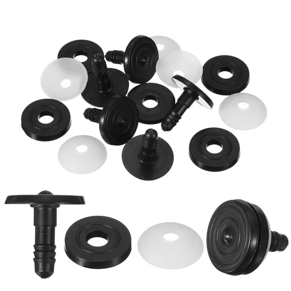 Uxcell 5Set 25mm 1" Doll Joints, Plastic Removable Animal Joints Connector Engage Bolt Doll Making Supplies for Bear Limbs Head Joint DIY, Black & Clear