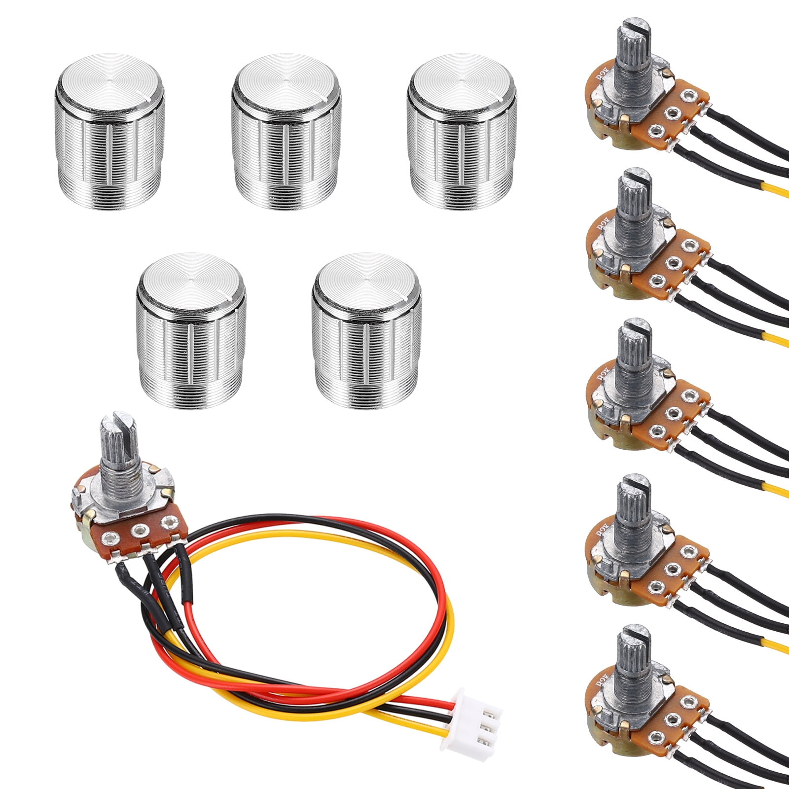 Uxcell 5Set WH148 B2K Ohm Potentiometer Kit, 3Pins Variable Resistors ...