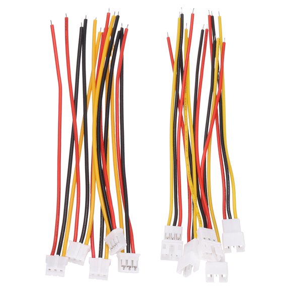 Uxcell 5Sets 100mm 3Pin 26AWG PH2.0 Connector Male Female with Bare Wire, Copper Core Polyvinyl Chloride Material OD1.3 Spring Pin Connector for DIY Drone 3D Printer Balance Cars PCB LED Lighting
