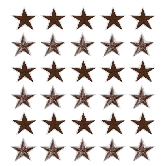 Uxcell 5Star Iron on Embroidered Sew Patches Appliques Garment Brown 4x4cm