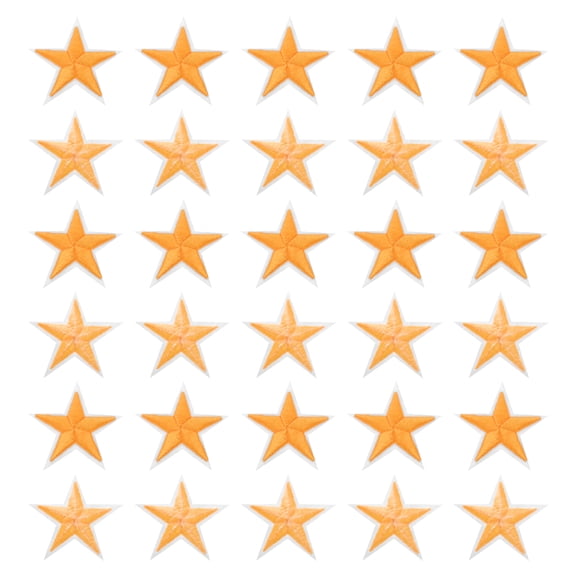 Uxcell 5Star Iron on Embroidered Sew Patches Appliques Garment Orange 5.9x5.9cm