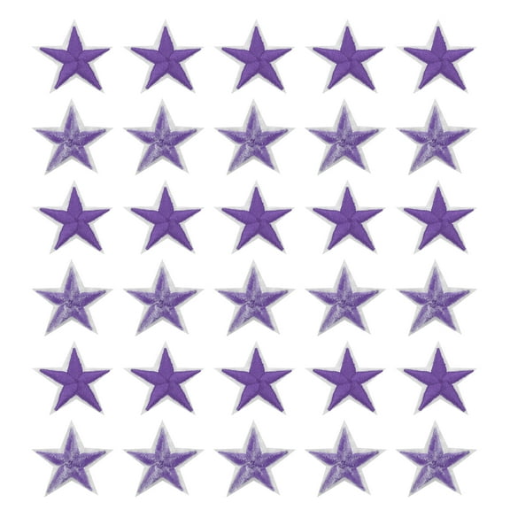 Uxcell 5Star Iron on Embroidered Sew Patches Appliques Garment Purple 4x4cm