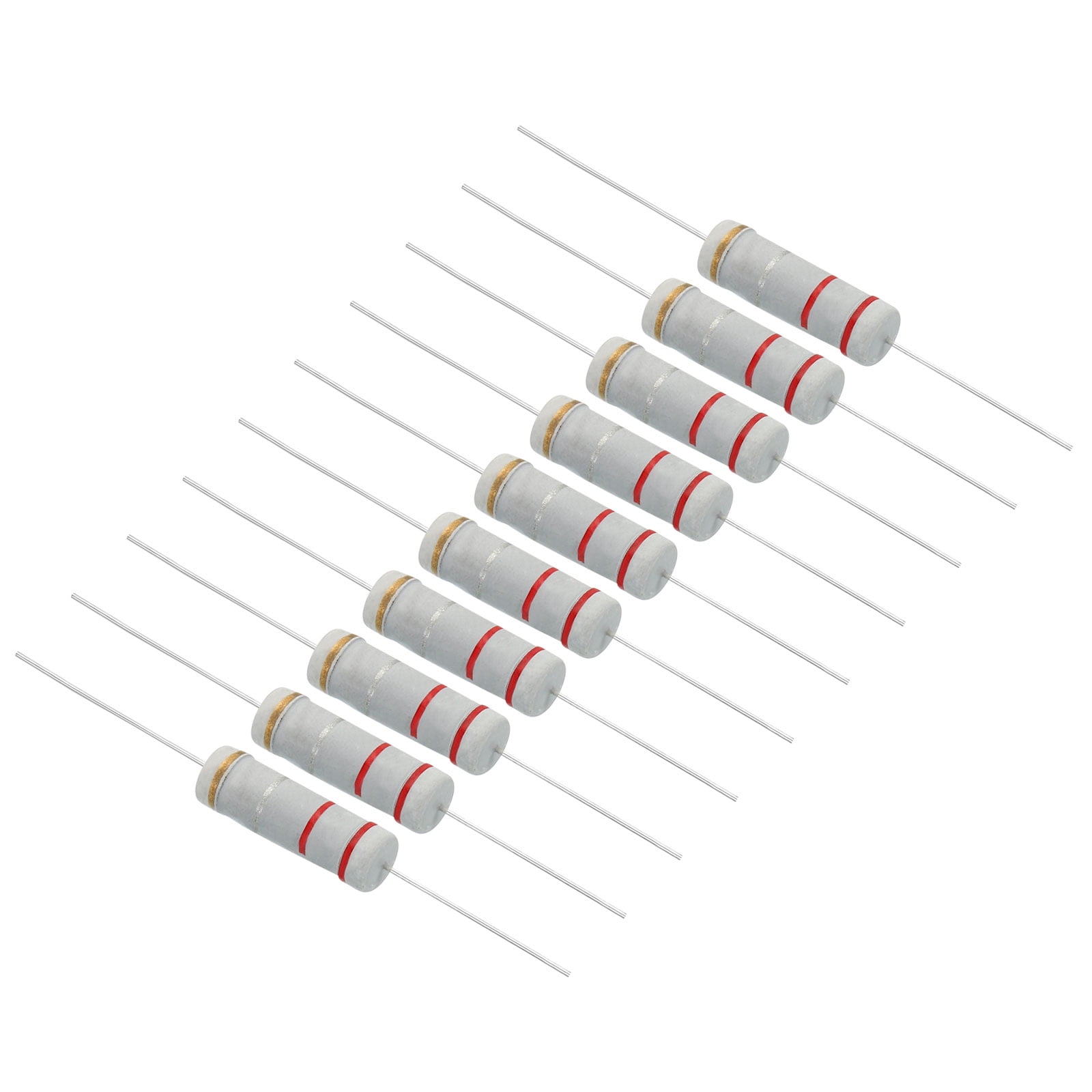 10 Résistances Carbone 22 Ω (Ohms) 2W – Tolérance ±5%, Format Ø4,2x11 Mm, Pour Électronique Et Réparation