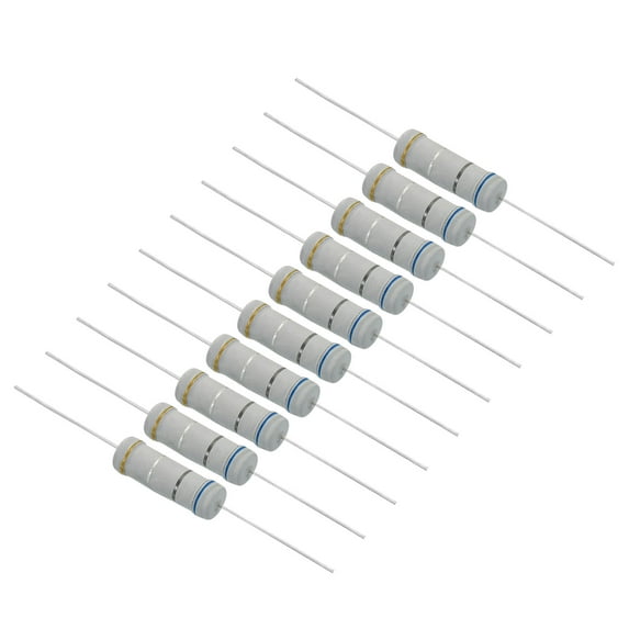 Uxcell 5W 0.68 Ohm 5% Carbon Film Resistor, Axial Electronic Components Resistors, 10 Pack