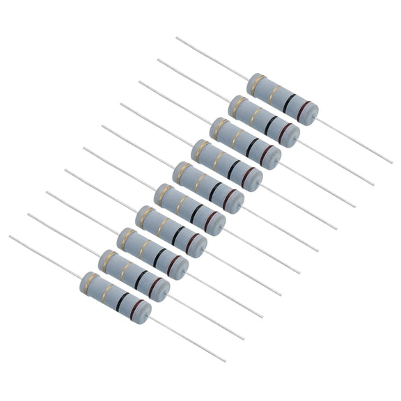 Uxcell 5W 1 Ohm 5% Carbon Film Resistor, Axial Electronic Components Resistors, 10 Pack