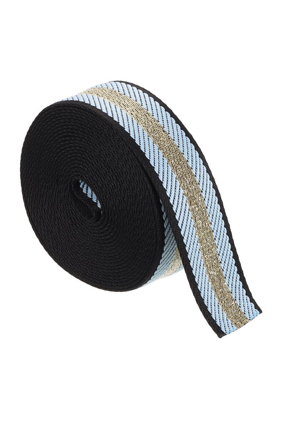 5Yards Nylon Webbing Strap, 38mm Striped Webbing Bag Strap, Sky Blue