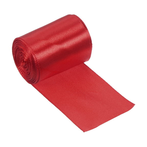 Uxcell 5cmx8m Finish Line Satin Ribbon Poly Tape Athletics Sprint Run Race, Red
