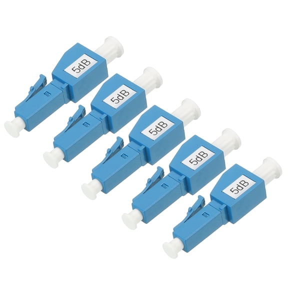 Uxcell 5dB LC Fiber Attenuator, LC/UPC SM Single Mode Fixed Fiber Optic Attenuator Male to Female for Fiber Optic Transmission Pack of 5