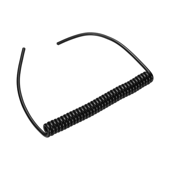Uxcell 5ft 18AWG Retractable Coiled Coil Cord, 300V 105℃ 3 Conductor Spiral Power Cord Spring Extension Cable High Pressure High Temperature for Portable Movable Equipment