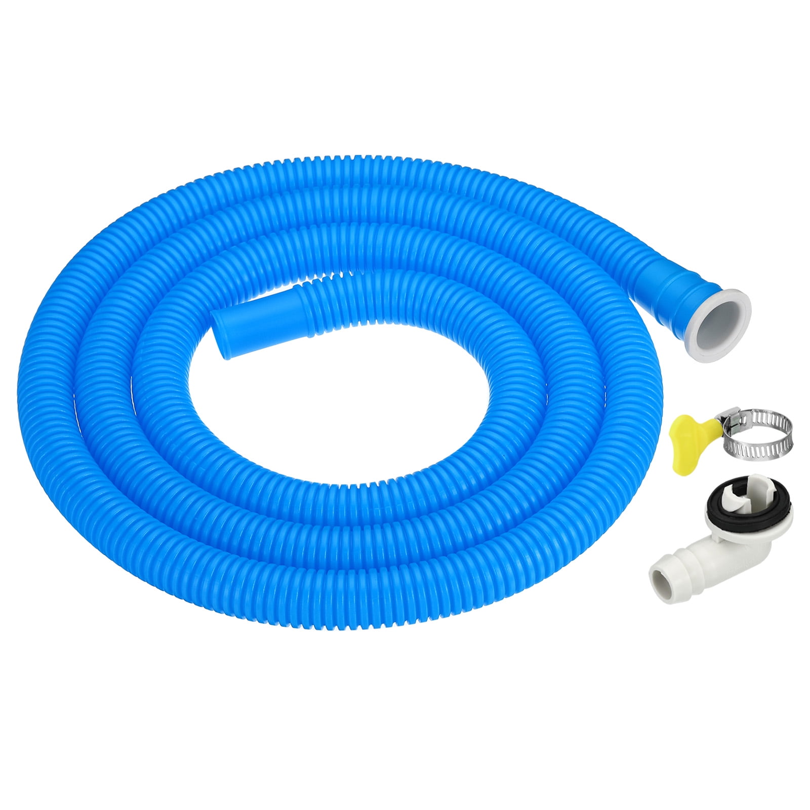 Uxcell 5ft Air Conditioner Drain Hose Kit, Universal Drain Connector Drain Hose with Clamp, Blue