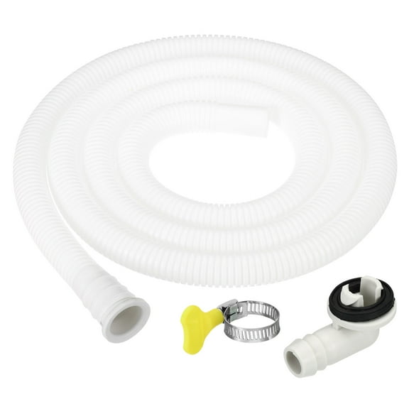 Uxcell 5ft Air Conditioner Drain Hose Kit, Universal Drain Connector Drain Hose with Clamp, White