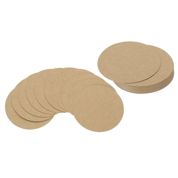 Uxcell 5inch Circle Card Stock, 36Pcs Round Shape Cutouts Paper Thick Cardstock Coaster for DIY Projects, Kraft Color